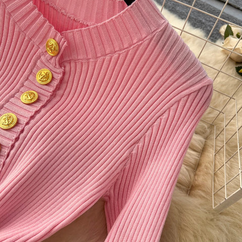 Niche Waist-slimming Knitwear Dress