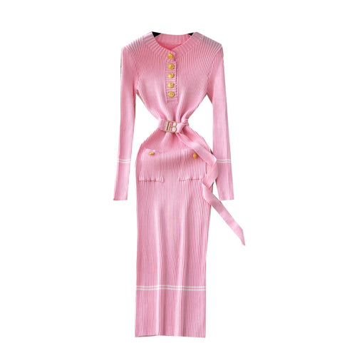 Niche Waist-slimming Knitwear Dress