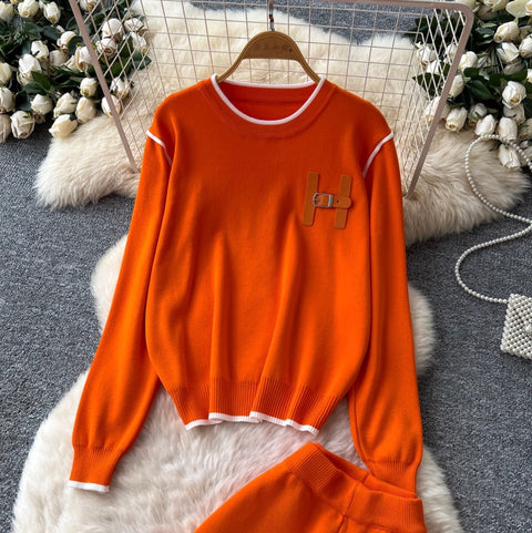 Embroidery Sweatshirt & Trousers 2Pcs