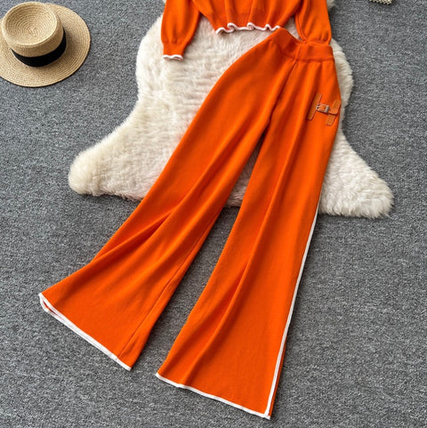 Embroidery Sweatshirt & Trousers 2Pcs