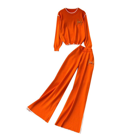 Embroidery Sweatshirt & Trousers 2Pcs