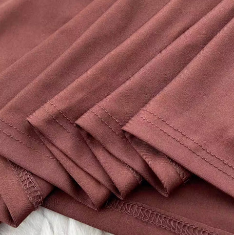 V-neck Drawstring Ruffled Dress