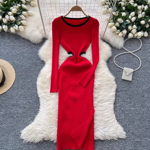 Niche Design Hollowed Knit Dress
