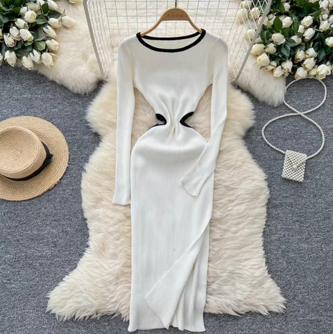 Niche Design Hollowed Knit Dress