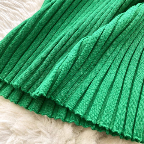 Simple Design Lapeled Knitted Dress