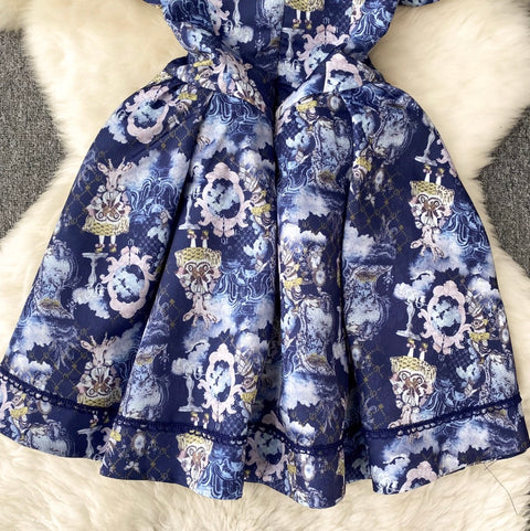 French Style Mesh Patchwork Floral Dress