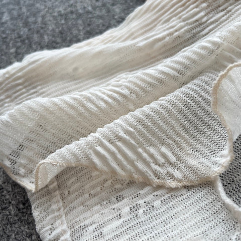 Irregular Design Ruffled Split Apricot Dress