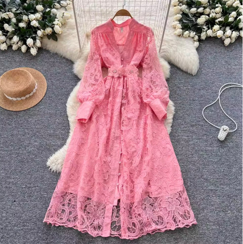 French Style Sequined Embroidery Dress