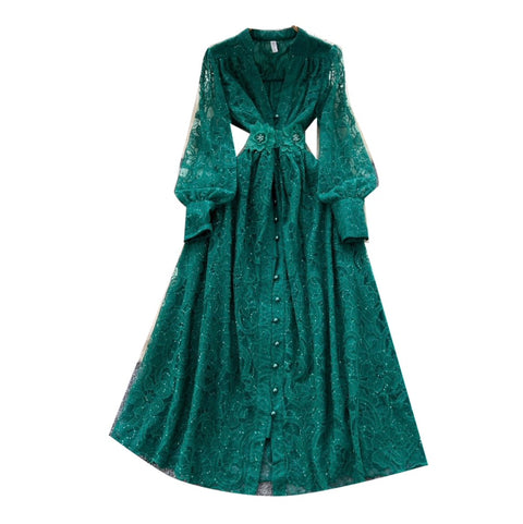 French Style Sequined Embroidery Dress