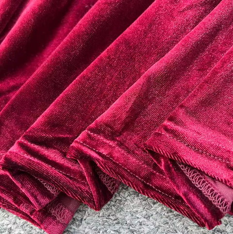 Premium V-neck Suede A-line Dress