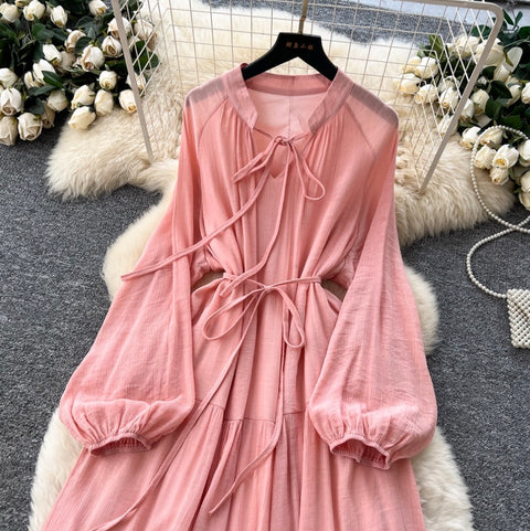 Elegant Hollowed Embroidery Dress