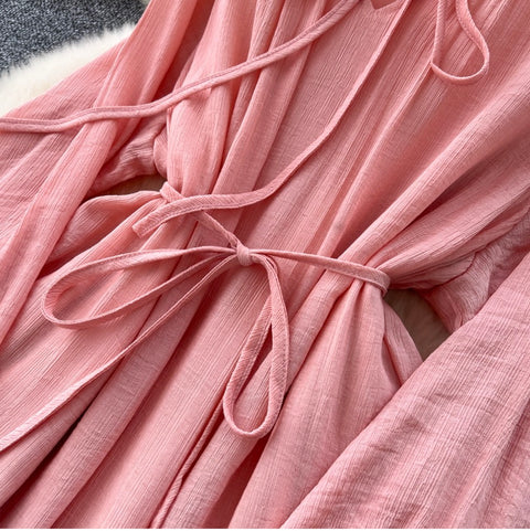 Elegant Hollowed Embroidery Dress