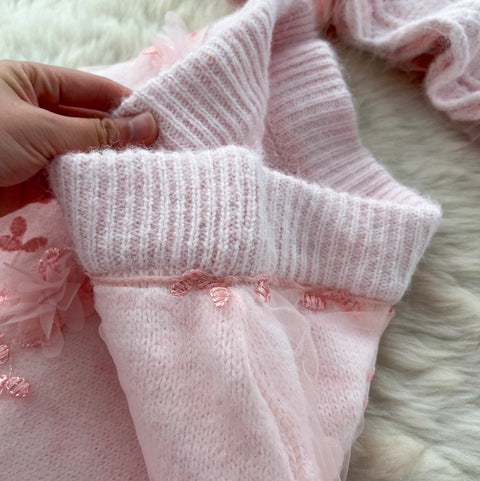 3d Embroidery Cardigan & Skirt 2Pcs