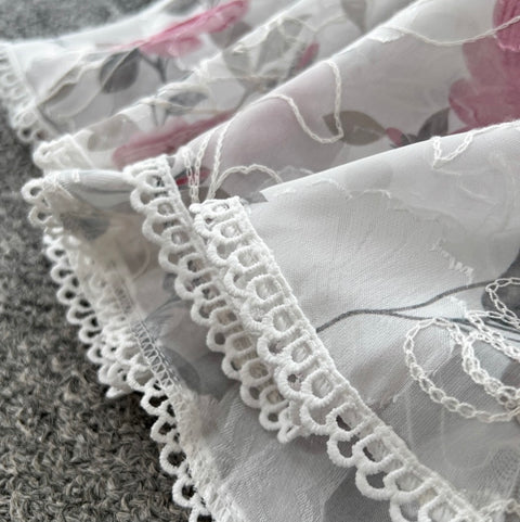 Floral Print Lace Cake Shirt Dress