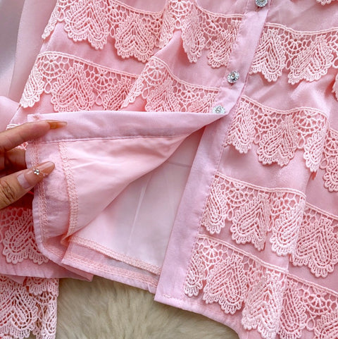 French Style Lace Patchwork Shirt