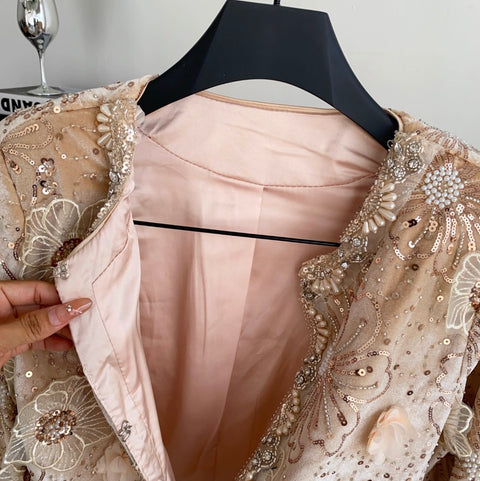 Furry Sequined Top & Skirt 2Pcs