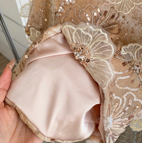 Furry Sequined Top & Skirt 2Pcs