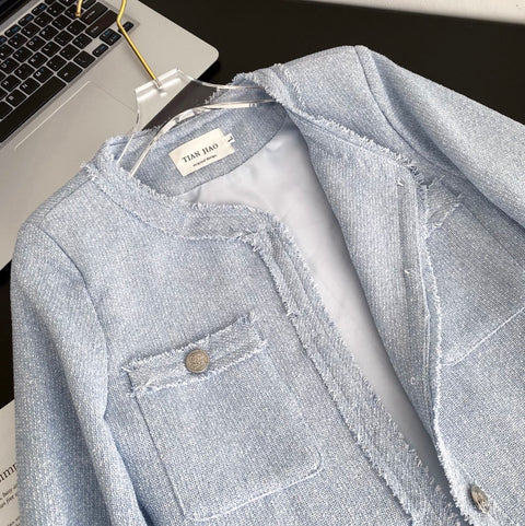 Casual Metal Single-breasted Top