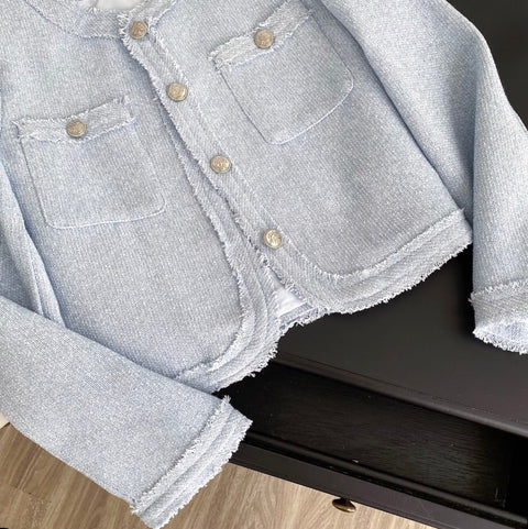 Casual Metal Single-breasted Top