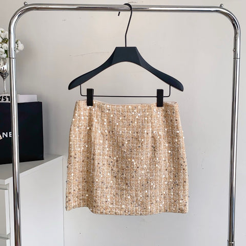 Furry Patchwork Blazer & Skirt 2Pcs