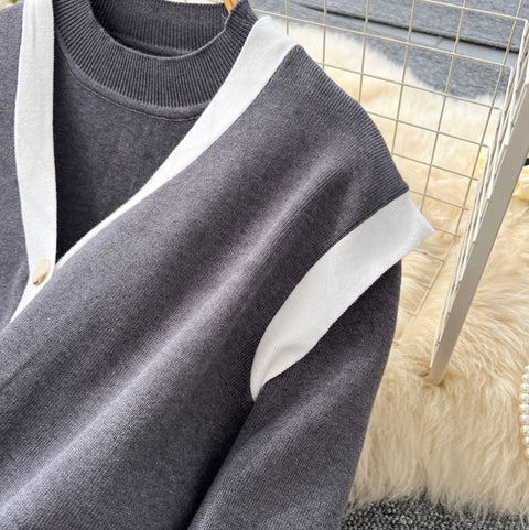 Vest & Sweater & Trousers Knitted 3Pcs