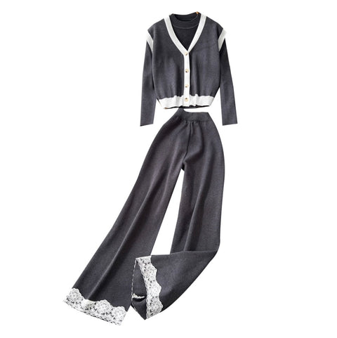 Vest & Sweater & Trousers Knitted 3Pcs