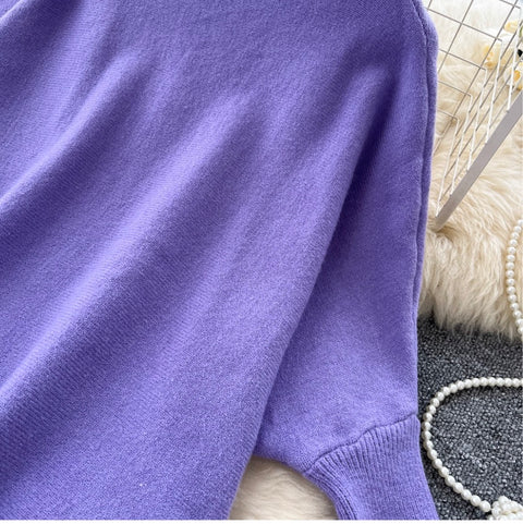 Irregular Design Sweater & Skirt 2Pcs