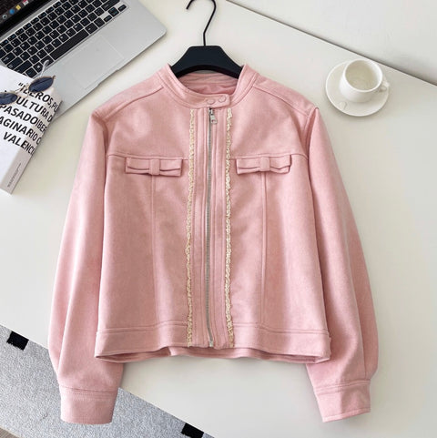 Sweetie Lace Patchwork Pink Jacket