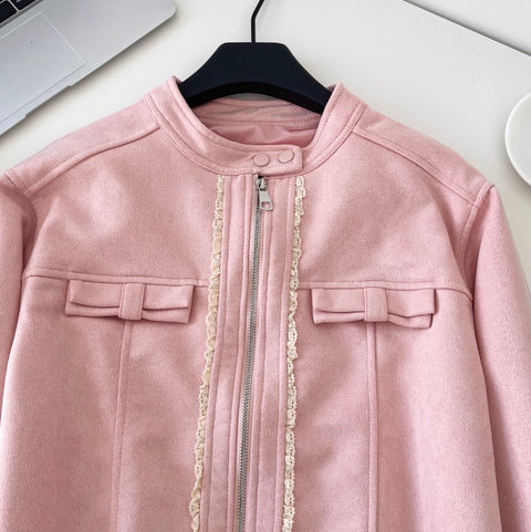 Sweetie Lace Patchwork Pink Jacket
