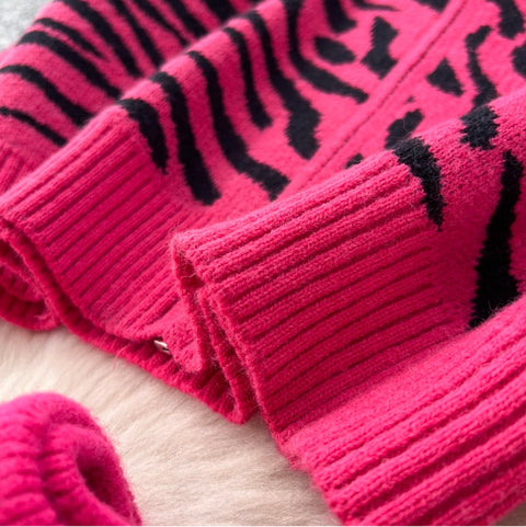 Print Knitwear & Wide-leg Trousers 2Pcs