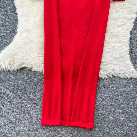 Rhinestone Studded Patchwork Dress