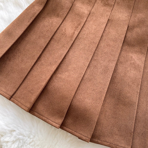 Sequined Cardigan & Pleated Skirt 2Pcs