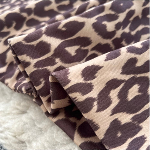 Leopard Print Loose-fit Thermal Coat