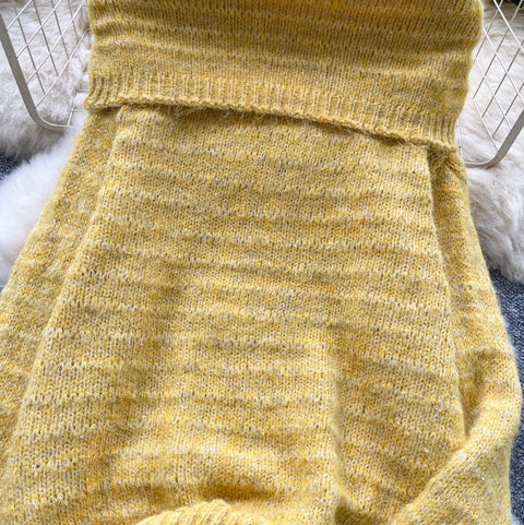 Off-shoulder Lapeled Soft Knitwear