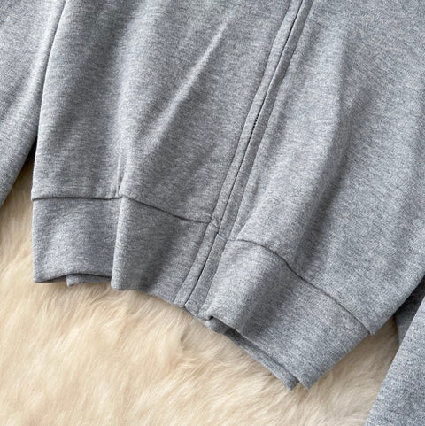 Zipped Hoodie & Draped Trousers 2Pcs