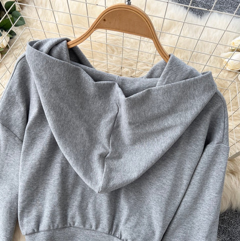 Zipped Hoodie & Draped Trousers 2Pcs