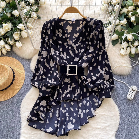 Irregular Design Leopard Print Shirt