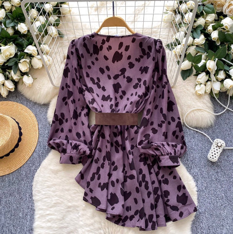 Irregular Design Leopard Print Shirt