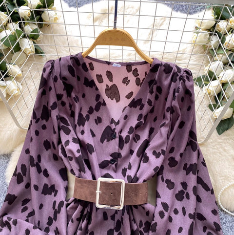 Irregular Design Leopard Print Shirt