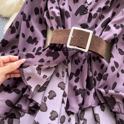 Irregular Design Leopard Print Shirt