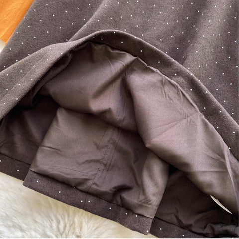 Polka-dot Vest Dress & Sweater 2Pcs