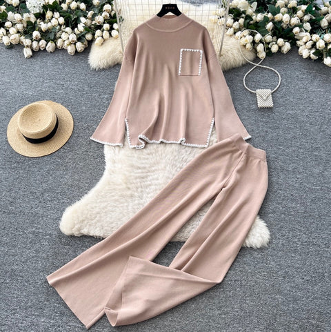 Loose-fit Sweater & Trousers Knitted 2Pcs