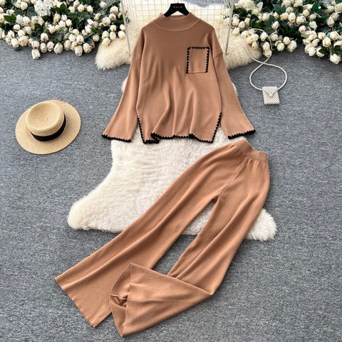 Loose-fit Sweater & Trousers Knitted 2Pcs