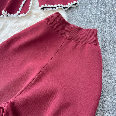 Loose-fit Sweater & Trousers Knitted 2Pcs