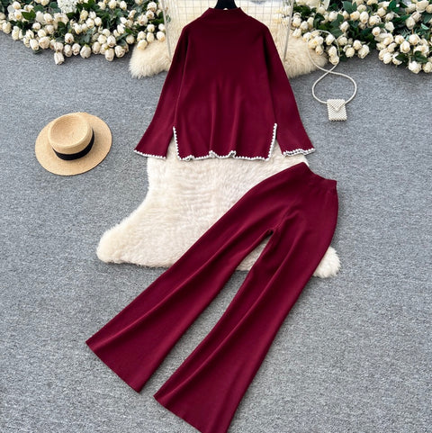 Loose-fit Sweater & Trousers Knitted 2Pcs
