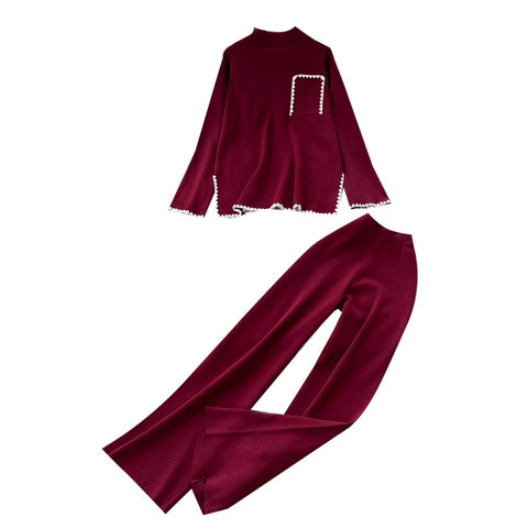 Loose-fit Sweater & Trousers Knitted 2Pcs