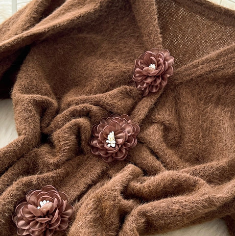 V-neck Cardigan & Half-body Skirt 2Pcs