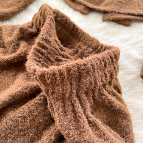 V-neck Cardigan & Half-body Skirt 2Pcs