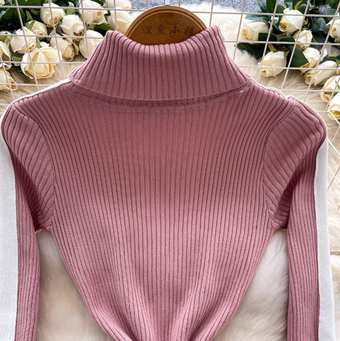 High-end Turtleneck Slim Knit Dress