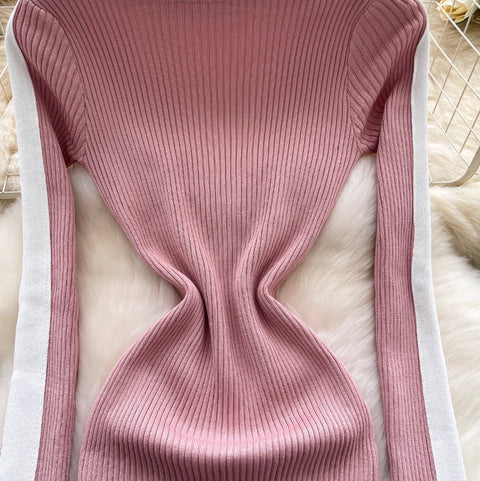 High-end Turtleneck Slim Knit Dress